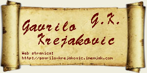 Gavrilo Krejaković vizit kartica